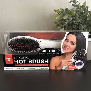 Tyche Electric HOT BRUSH All-In-One Straightener Smoother Flat Iron Hair Styler